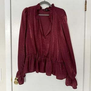 Forever 21 Plus Size Satin Peplum Flounce Top